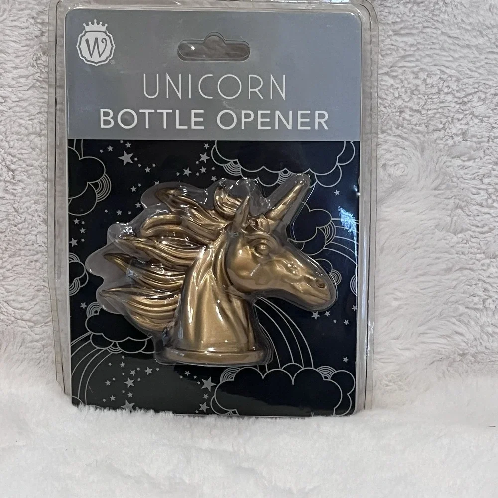 NEW Wild Eye Designs Unicorn Bottle Opener Barware Brass Color Gold‎ Universal